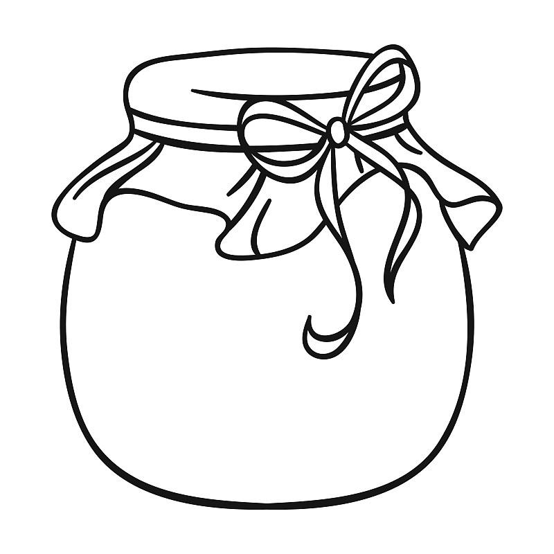 蜂蜜罐简笔画卡通图片