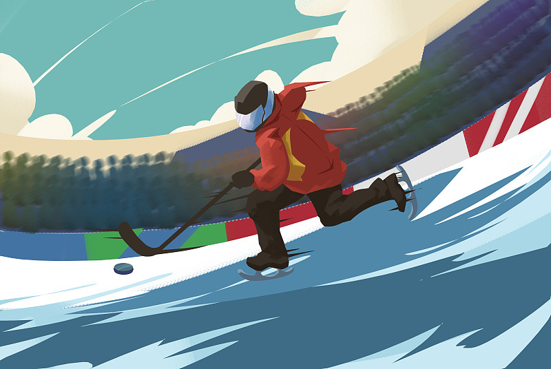 滑冰插画