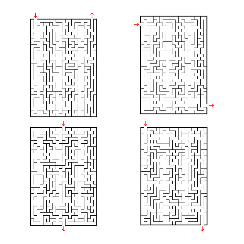 儿童简易迷宫图正方形图片
