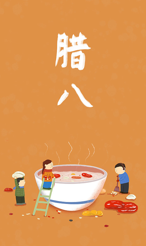 中国传统节日腊八吃腊八粥图片素材