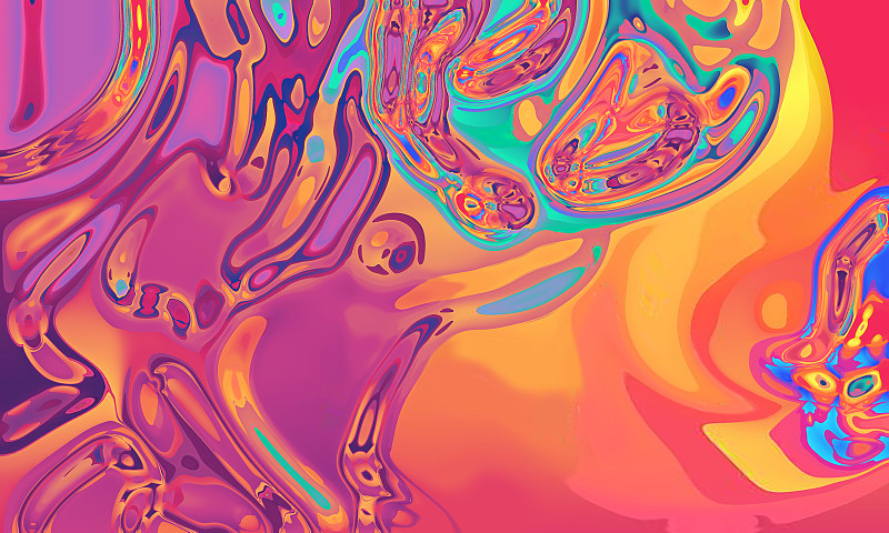 创造性的蓝色和紫色ebru背景与抽象的波浪画图片下载