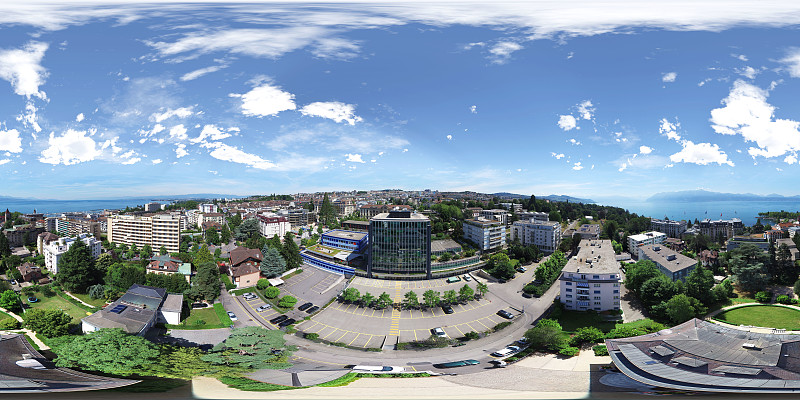 瑞士洛桑等矩形城市全景图图片下载