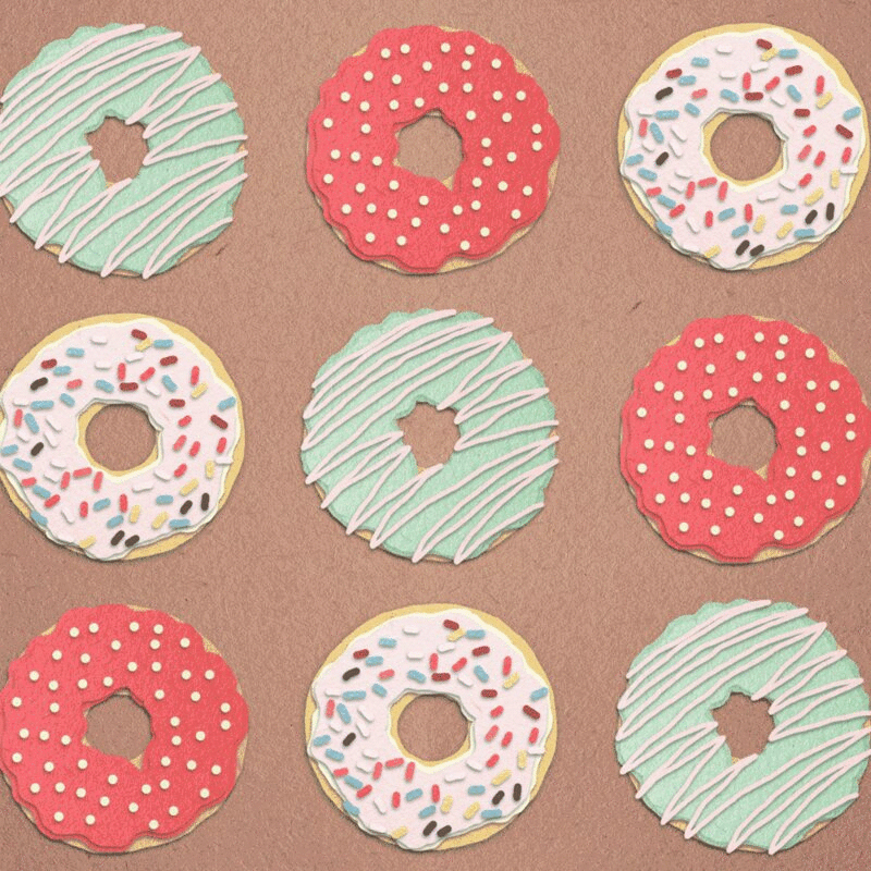 圆的甜甜圈动画图片下载