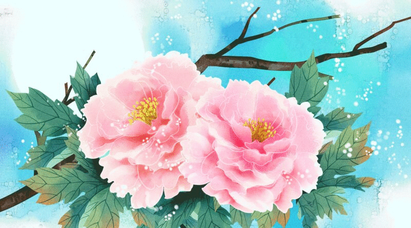 水彩风格植物花卉插画动图图片下载