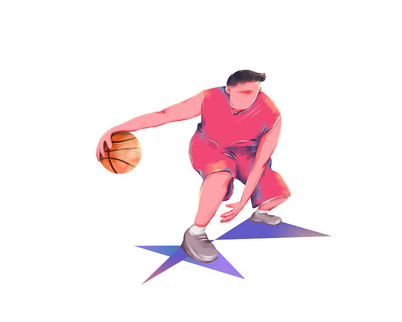 插画运动抽象几何篮球人物元素图片