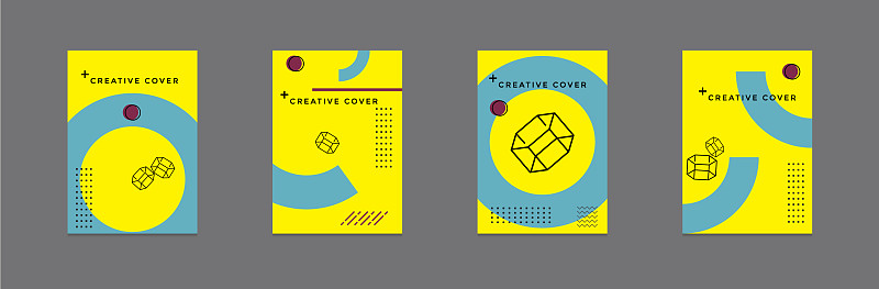 创意封面设计在几何风格的最小图片下载