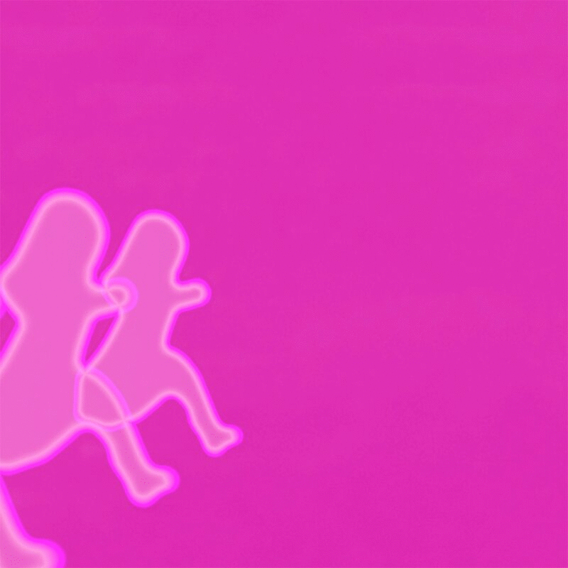 排霓虹粉色跳跃的女孩动画图片下载