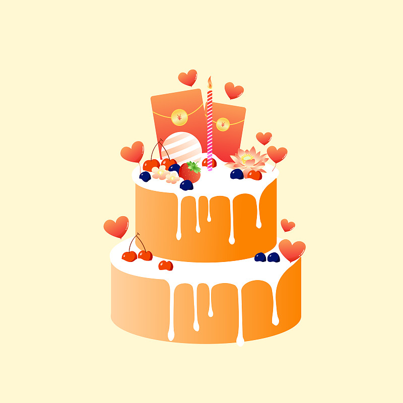 活动纪念日甜品蛋糕矢量插画图片