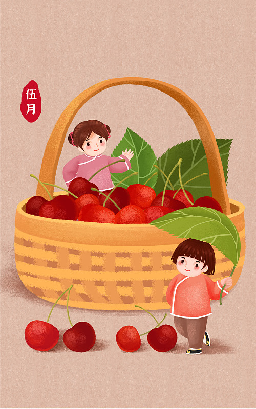 五月应季美食之红樱桃图片素材