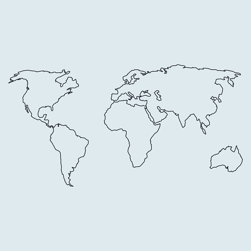 世界轮廓简图图片