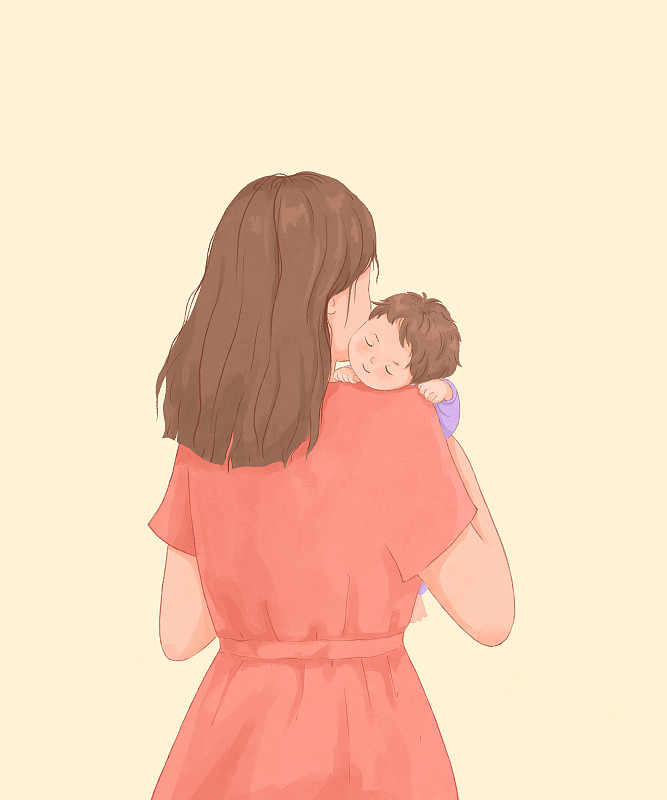 母亲怀抱婴儿 漫画图图片