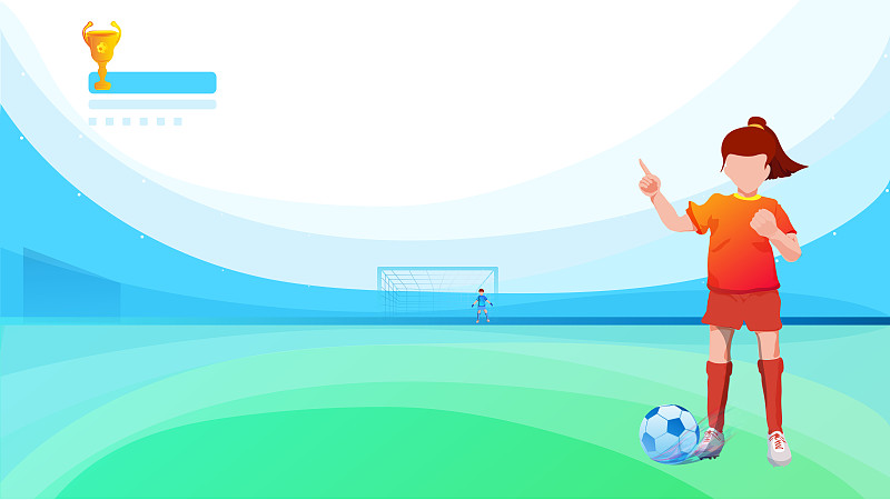 足球体育运动联赛的球队对决比赛插画下载
