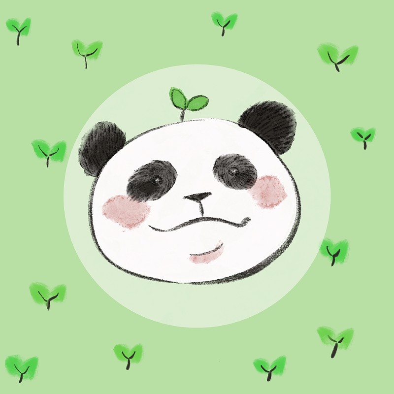 熊猫的喜怒哀乐插画图片