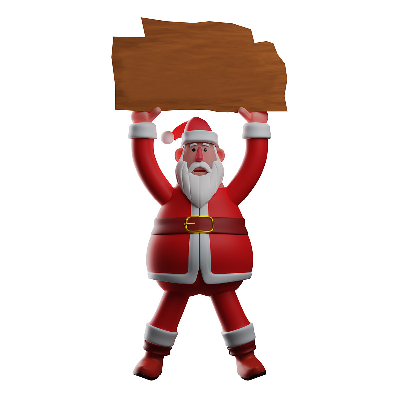 3d卡通圣诞老人拿着一个瘦瘦的图片下载