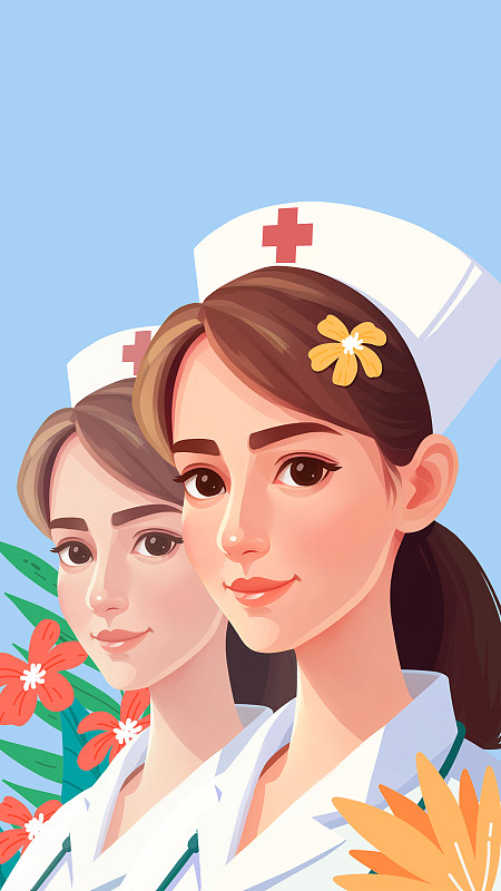 国际护士节医生手绘插画设计海报下载