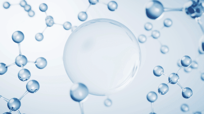 透明气泡与生物科技分子背景3D渲染图片下载