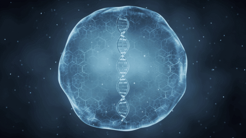 薄膜内的DNA结构3D渲染插画下载