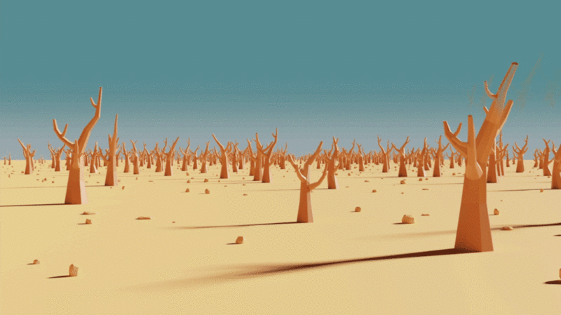 荒野背景循环动画3D渲染图片下载