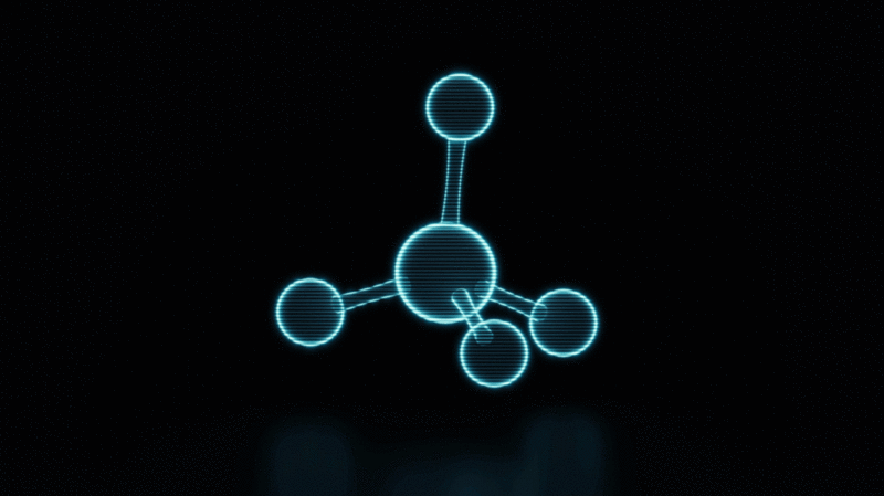 全息影像化学分子图形3D渲染插画下载