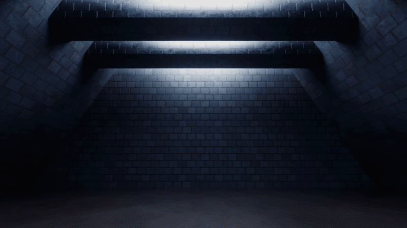 黑暗砖砌室内空间3D渲染插画下载