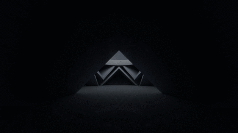 三角形隧道空间3D渲染插画下载