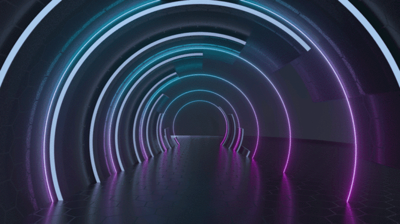 旋转的霓虹隧道3D渲染图片下载