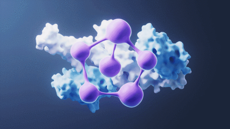 分子与蛋白质生物科技概念3D渲染图片下载