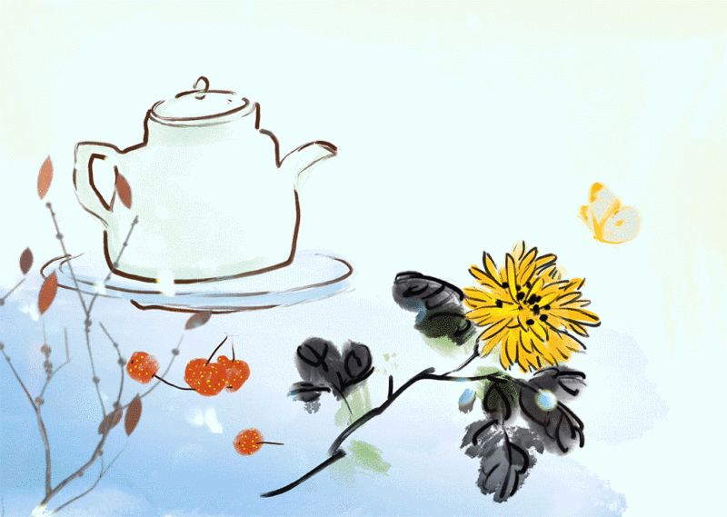 茶叶，茶具，茶壶，茶文化，禅茶一味清新自然高雅艺术水墨动画视频图片下载