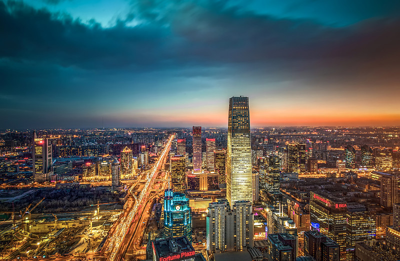 北京国贸建筑群夜景图片下载