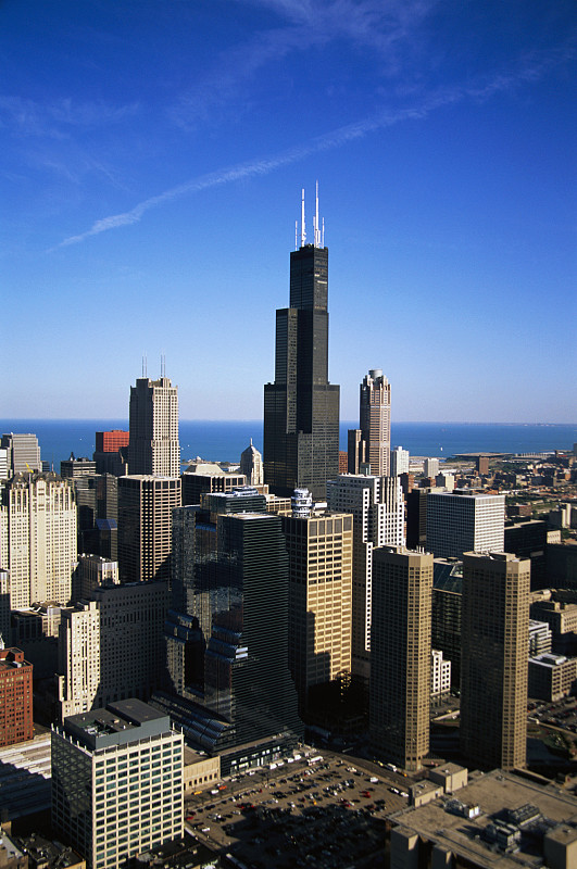 西尔斯大厦和芝加哥地平线图片下载