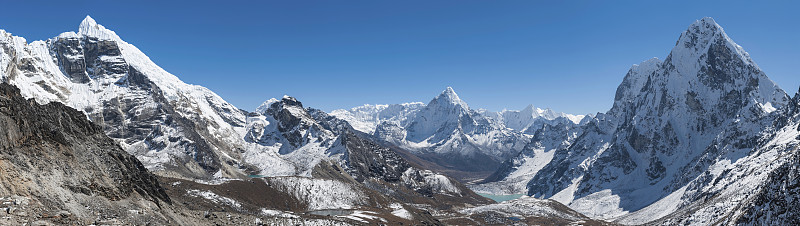 壮观的喜马拉雅山荒野全景尼泊尔图片下载