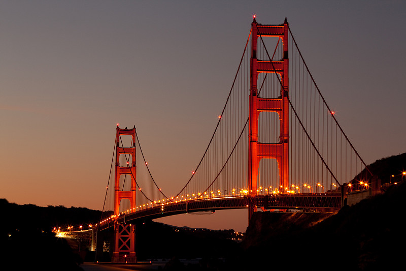 黎明前的金门大桥图片下载