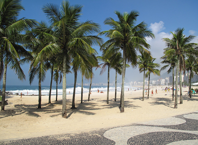 科帕卡巴纳海滩，里约热内卢里约热内卢。巴西图片下载