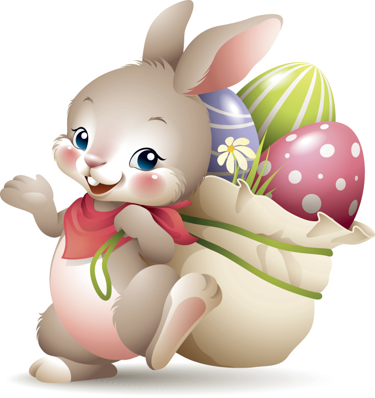 复活节兔子-袋子图片素材