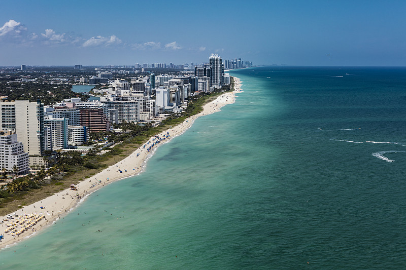 鸟瞰图南海滩迈阿密佛罗里达城市景观图片下载