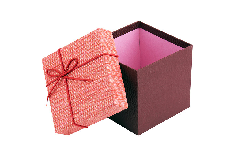 红色打开礼盒孤立在白色背景图片素材