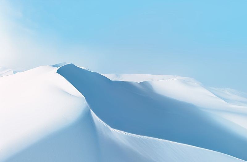 冬天沙漠被雪覆盖图片素材