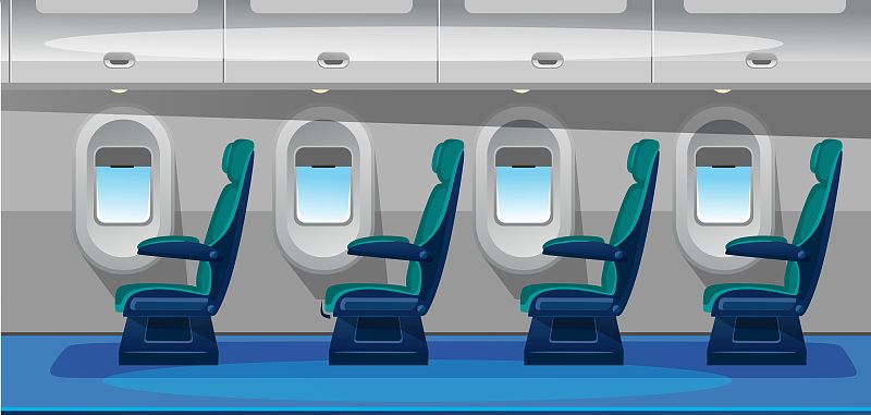 空飞机沙龙与舒适的座位插图图片素材