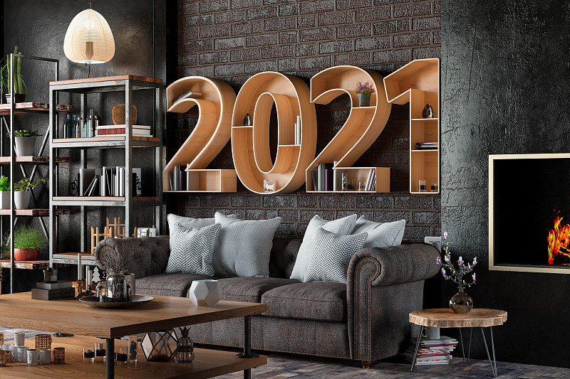 2021书架与舒适的室内图片素材