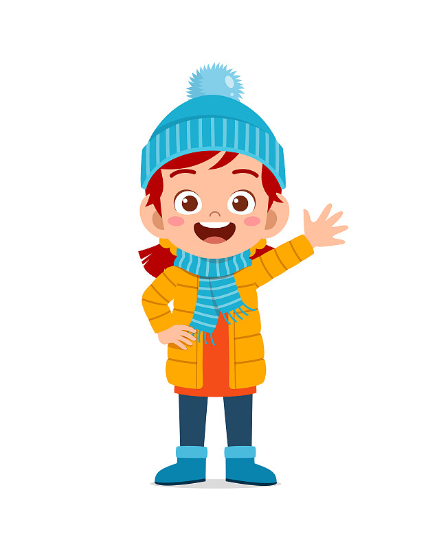 快乐可爱的小朋友在冬天玩和穿夹克。孩子笑着穿暖和的衣服图片下载