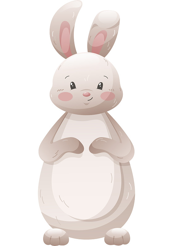 卡通兔子，兔子，象征着2023年在透明的背景下茁壮成长图片下载