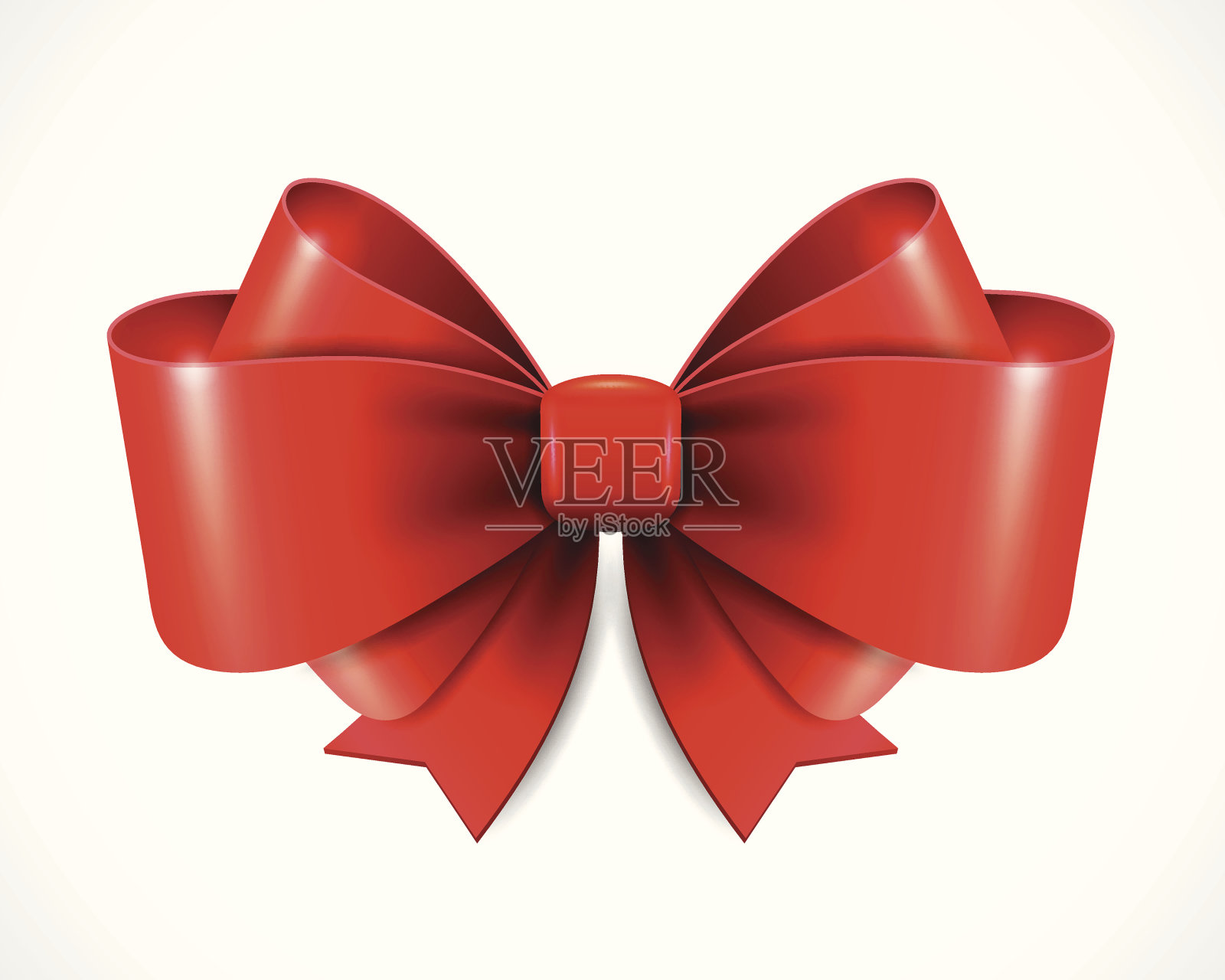 红色矢量礼物蝴蝶结和丝带。设计元素图片