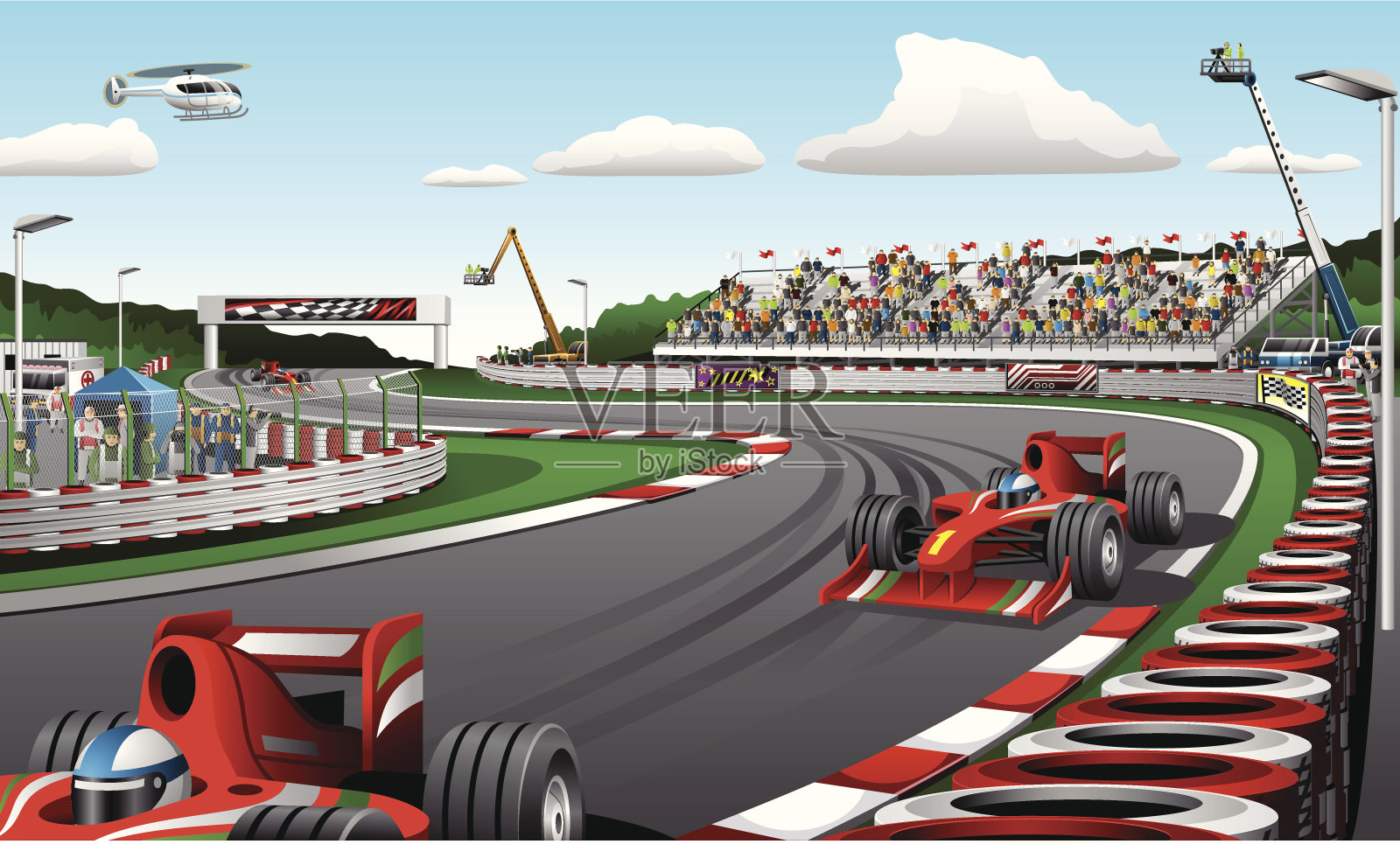 一级方程式赛车-插图插画图片素材