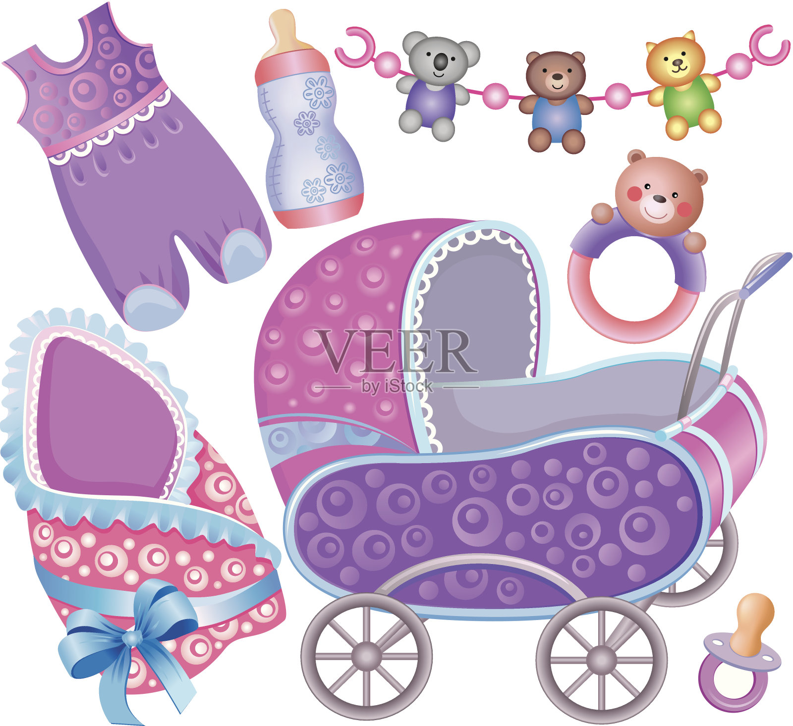 婴儿配件可爱套装设计元素图片