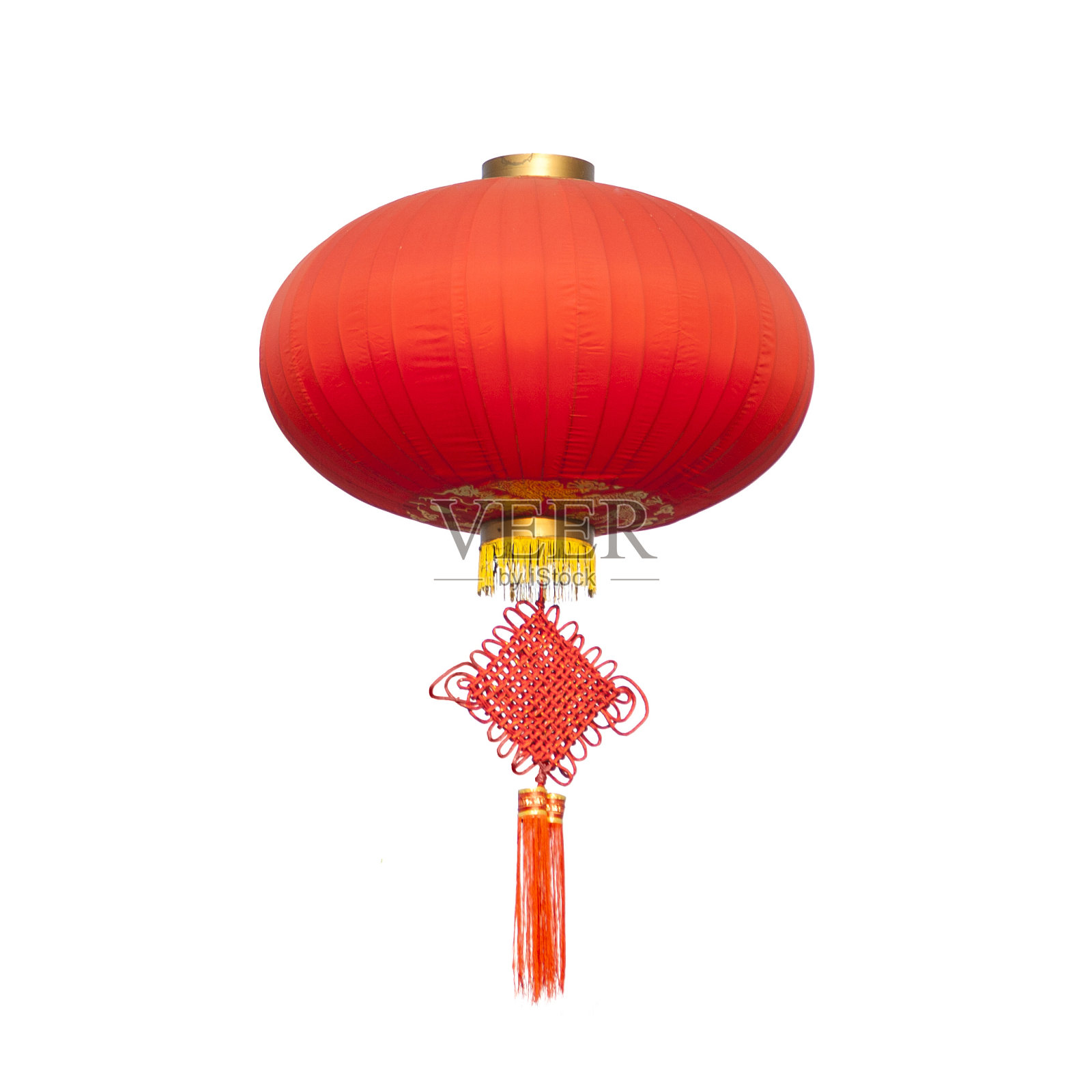 中国传统的装饰结和灯笼孤立在白色的背景照片摄影图片