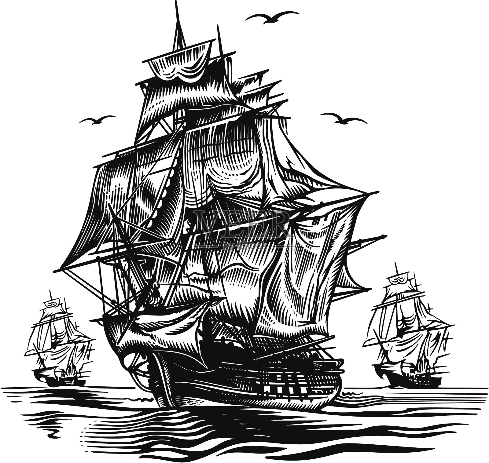 船插画图片素材