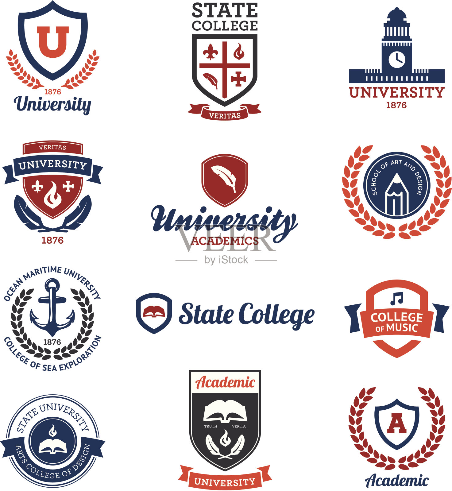 大学和学院的标志插画图片素材