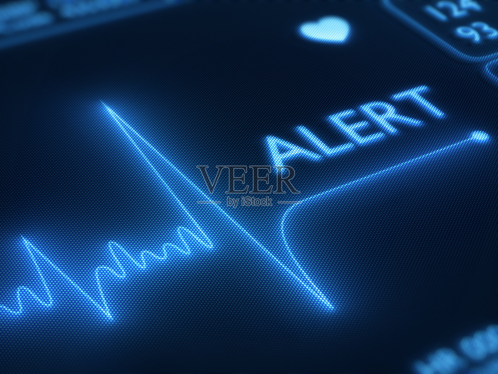 心脏监测仪上的直线警报照片摄影图片