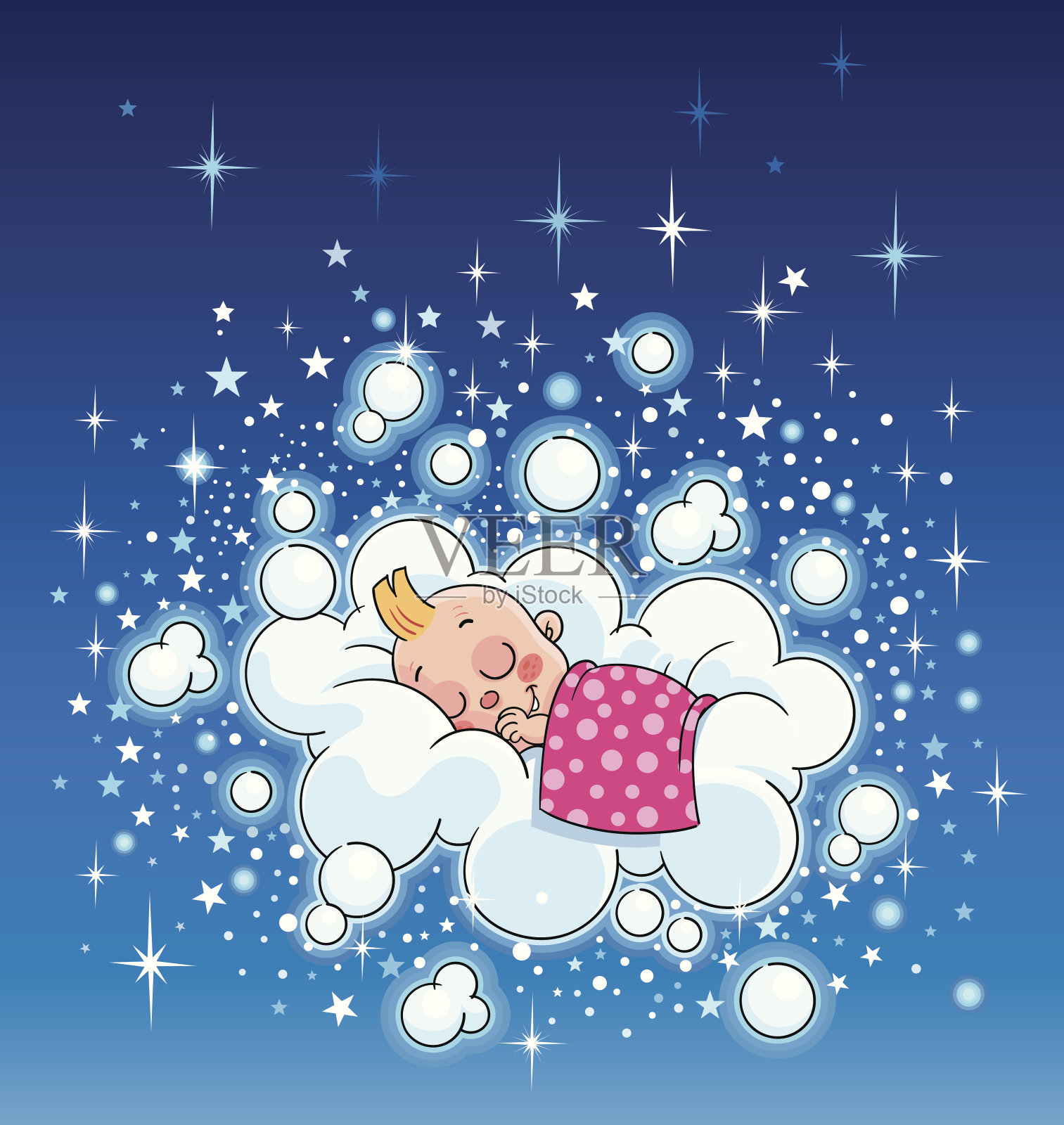 宝宝睡觉插画图片素材