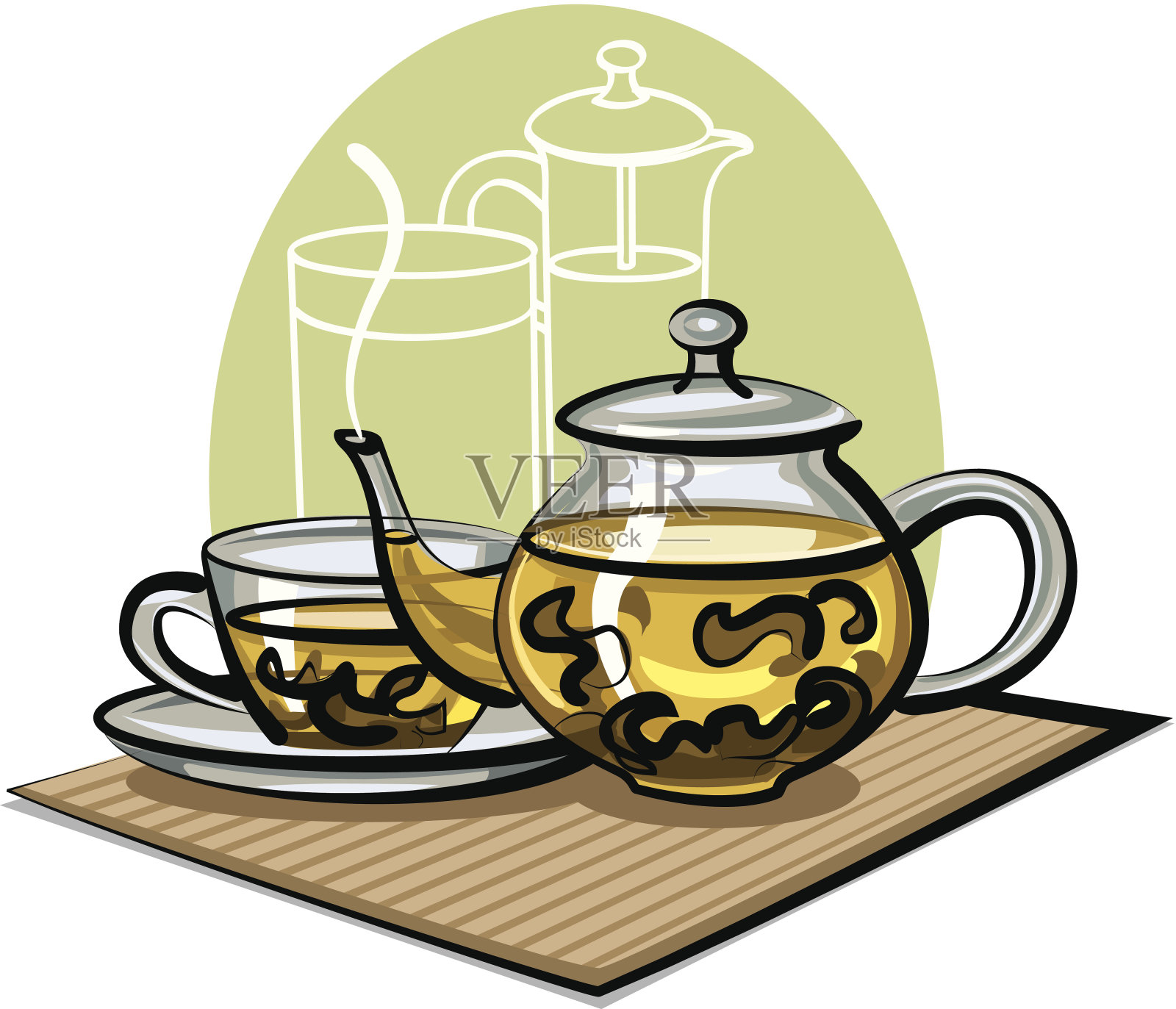 绿茶插画图片素材